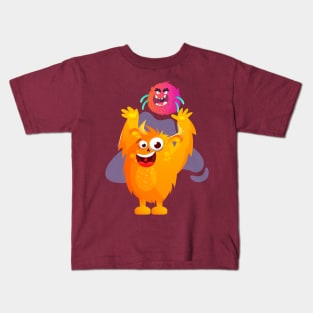 Little funny monsters enjoying Kids T-Shirt